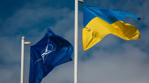 Флаги Украины и НАТО, архивное фото - Sputnik Ўзбекистон
